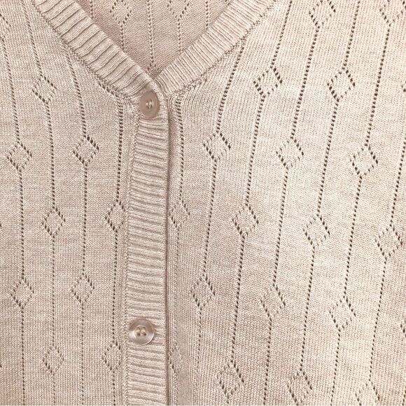 Design 365 Safari Tan Faux Button V Neck Pullover Knit Sweater NEW - Picture 4 of 13